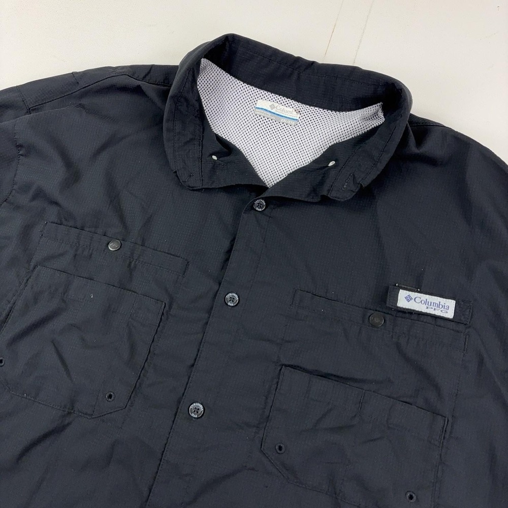 Columbia PFG Omni-Shade Shirt Mens 2XL Black Long Sleeve Fishing Vented Top